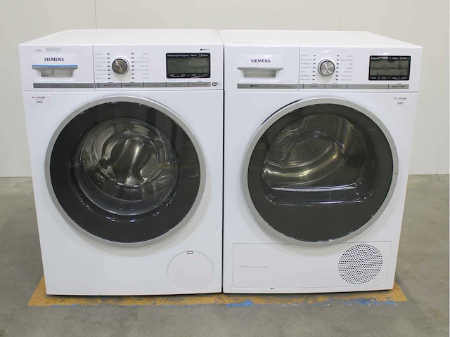 Siemens iq800 isensoric i-dos wifi wasmachine & siemens iq800 selfcleaning condenser wasdroger - afbeelding 1 van  8
