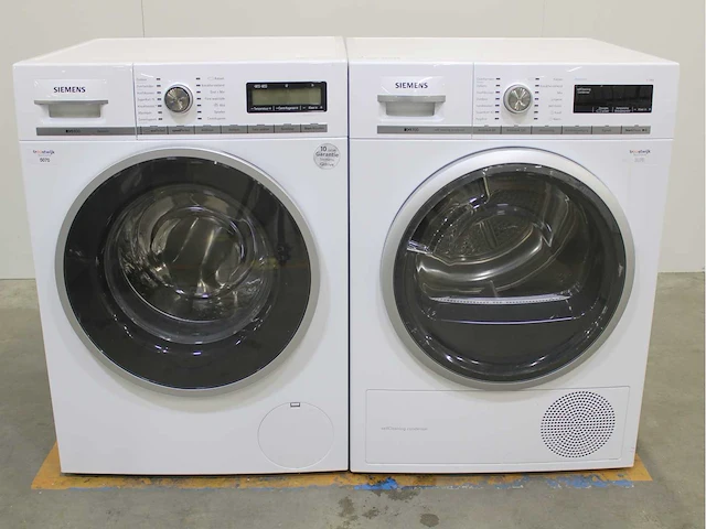 Siemens iq800 isensoric wasmachine & siemens iq700 isensoric selfcleaning condenser wasdroger - afbeelding 1 van  8