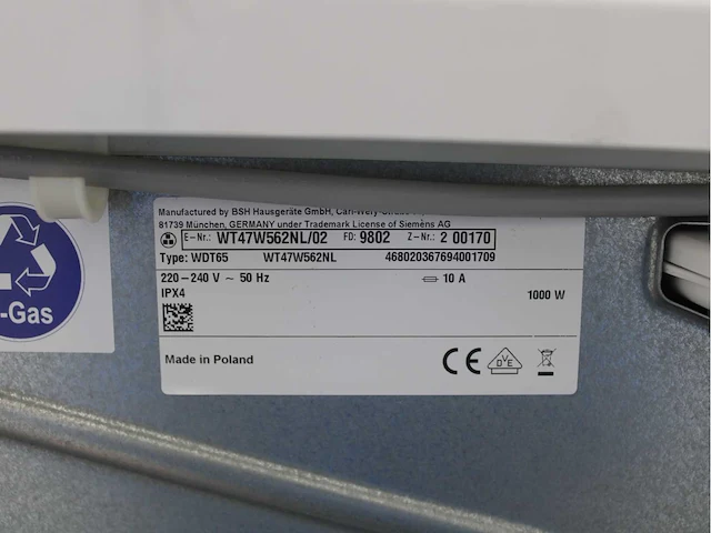 Siemens iq800 isensoric wasmachine & siemens iq700 isensoric selfcleaning condenser wasdroger - afbeelding 8 van  8