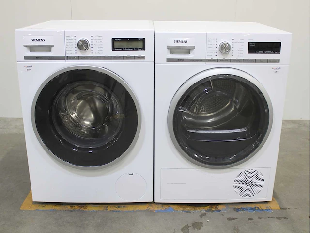 Siemens iq800 isensoric wasmachine & siemens iq700 isensoric selfcleaning condenser wasdroger - afbeelding 1 van  8