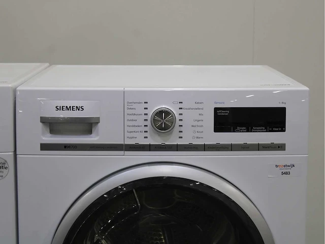 Siemens iq800 isensoric wasmachine & siemens iq700 isensoric selfcleaning condenser wasdroger - afbeelding 6 van  8