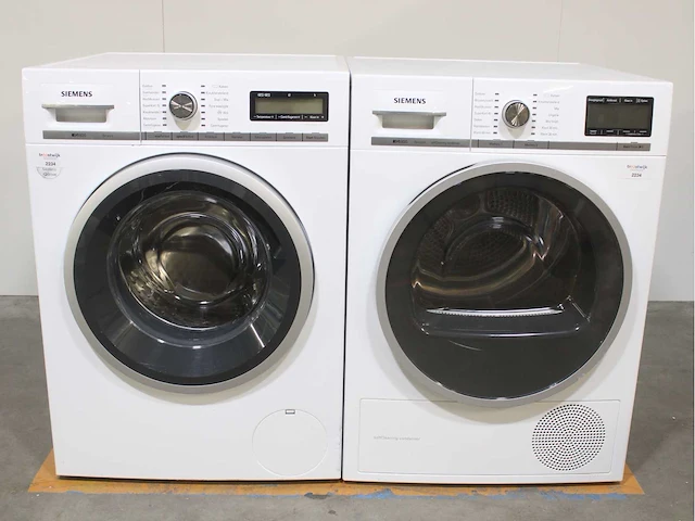 Siemens iq800 isensoric wasmachine & siemens iq800 isensoric selfcleaning condenser droger - afbeelding 1 van  8