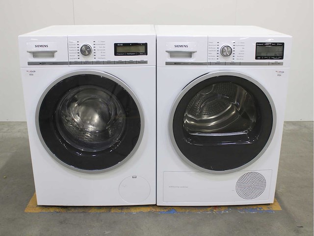 Siemens iq800 isensoric wasmachine & siemens iq800 isensoric selfcleaning condenser wasdroger - afbeelding 1 van  8