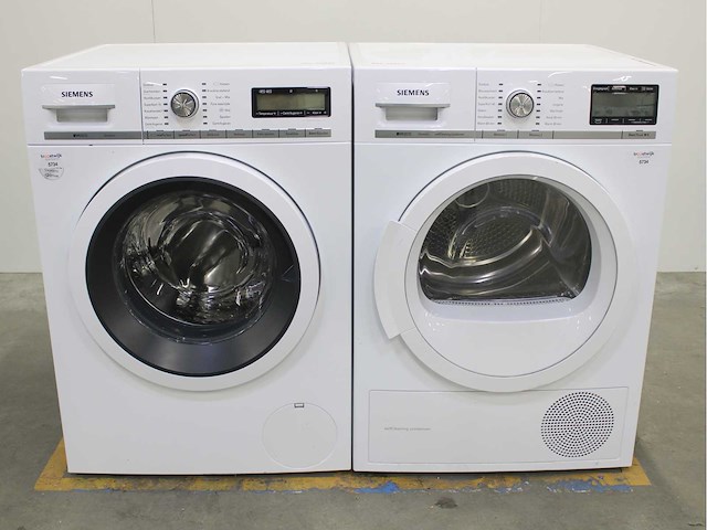 Siemens iq800 isensoric wasmachine & siemens iq800 isensoric selfcleaning condenser wasdroger - afbeelding 1 van  8