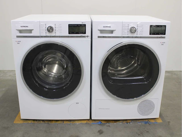 Siemens iq800 isensoric wifi wasmachine & siemens iq800 isensoric selfcleaning condenser wasdroger - afbeelding 1 van  8