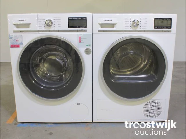 Siemens iq800 wasmachine & siemens iq800 isensoric selfcleaning condenser droger - afbeelding 1 van  8