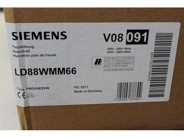 Siemens ld88wmm66 downdraft afzuiger. breedte 812 mm. diepte 140 mm. hoogte 709 mm. capaciteit 775 m3/uur - afbeelding 4 van  4
