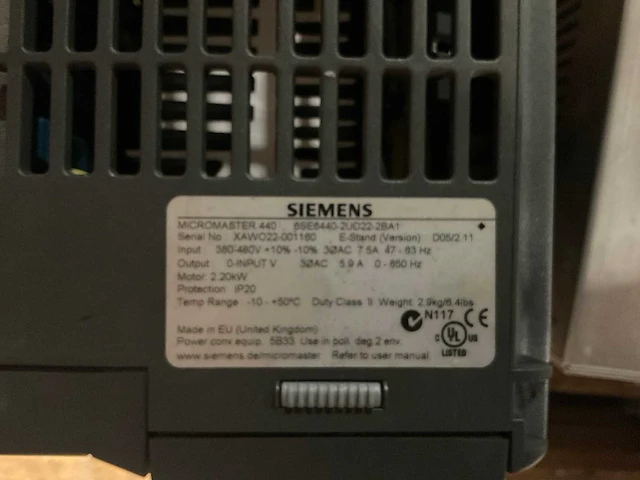 Siemens micro master 440 frequentieregelaar - afbeelding 2 van  3