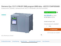 Siemens siematic s7-1500 cpu 1517-3 pn/dp 2mb program 8mb data - afbeelding 5 van  5