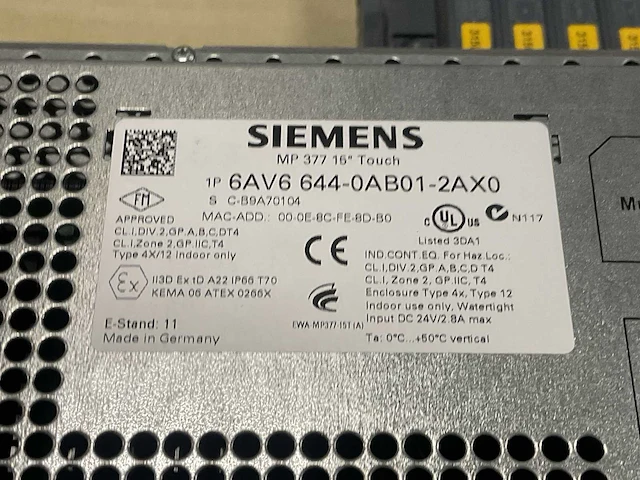 Siemens simatic 6av6 644-0ab01-2ax0 aanraakscherm - afbeelding 7 van  7