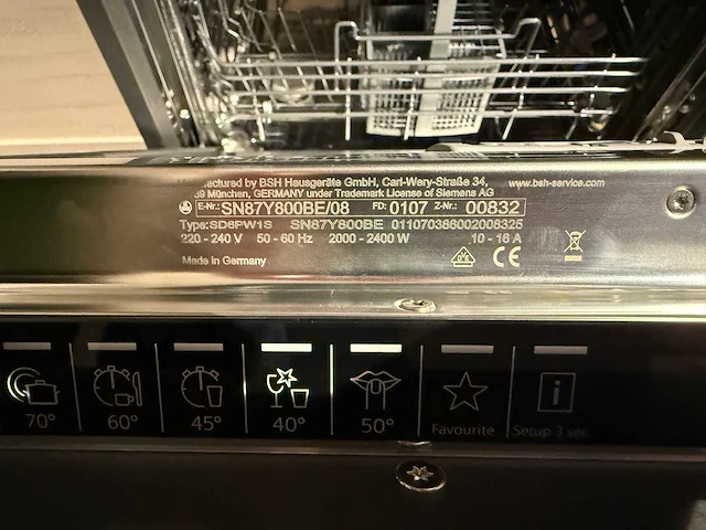 Siemens studioline - sn87y800be - vaatwasser (c) - afbeelding 2 van  3