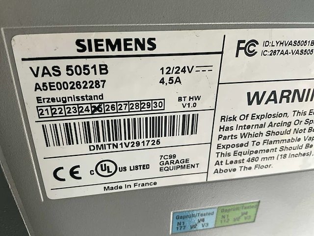 Siemens vas 5051b/11 seat diagnose apparaat - afbeelding 8 van  16