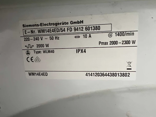 Siemens wm14e4ed varioperfect wasmachine 7kg 1400t - afbeelding 4 van  7