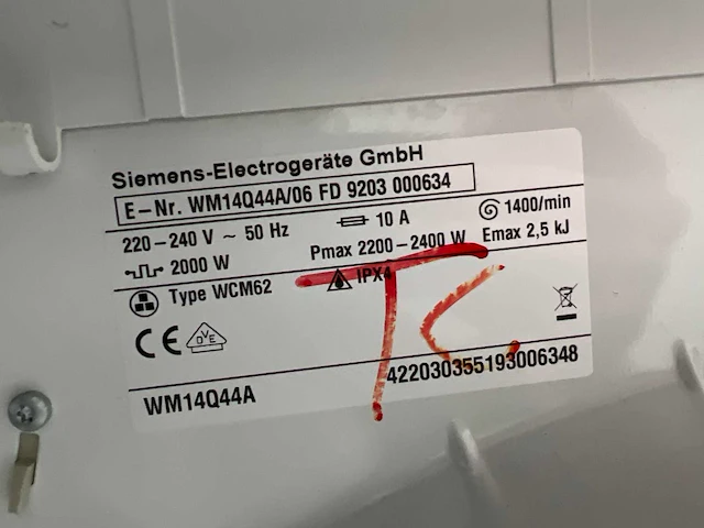 Siemens wm14q44a voorlader wasmachine 7kg 1400t - afbeelding 4 van  7