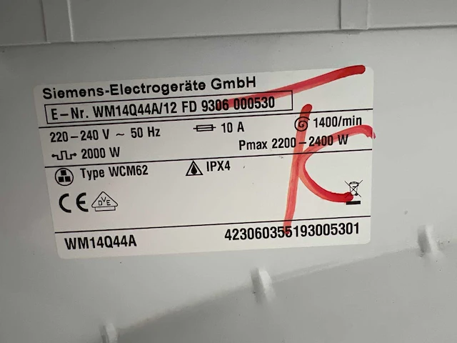 Siemens wm14q44a wasmachine 7kg 1400t - afbeelding 4 van  7