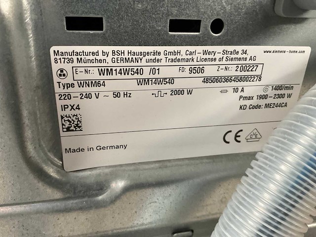 Siemens wnm64 wasmachine - afbeelding 8 van  11