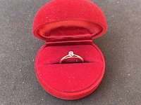 Sieraad, ring, trouwring 14kt met diamant, goud - afbeelding 1 van  5