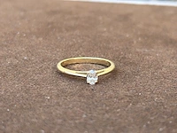 Sieraad, ring, trouwring 14kt met diamant, goud - afbeelding 2 van  5
