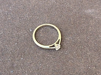 Sieraad, ring, trouwring 14kt met diamant, goud - afbeelding 3 van  5