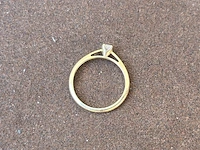 Sieraad, ring, trouwring 14kt met diamant, goud - afbeelding 4 van  5