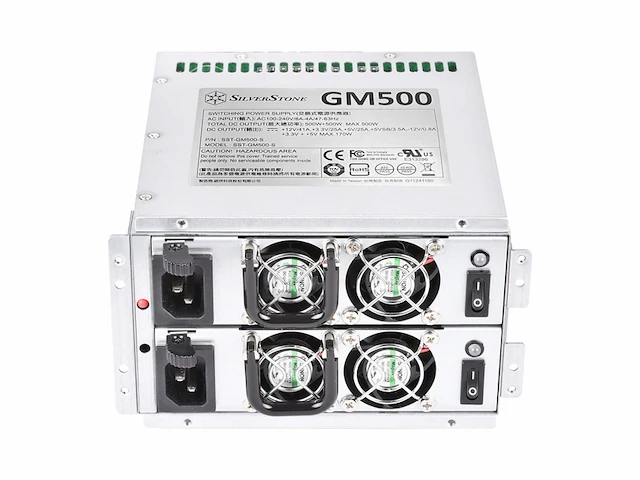 Silverstone gm500s redundantes minivoeding 80 plus zilver 500 w + 500 w sstgm500s - afbeelding 2 van  4