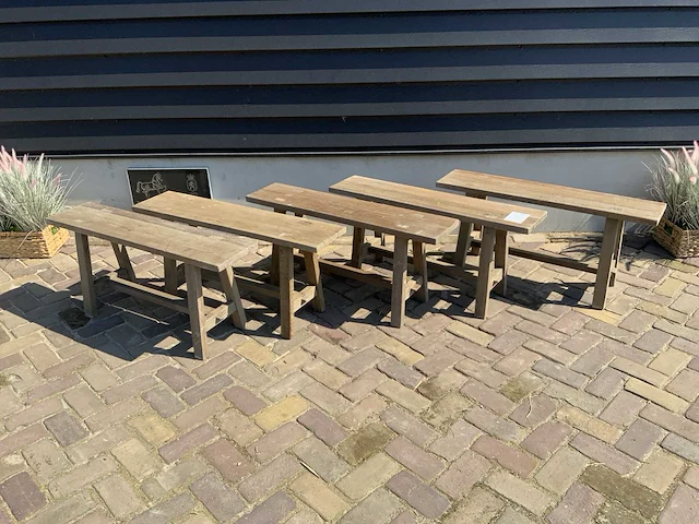 Silvijn wonen houten sidetable / bankje (5x) - afbeelding 1 van  4