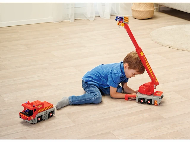 Simba brandweerman sam rescue crane set 50 cm, inclusief sam figuur en radar hond rood - afbeelding 4 van  4