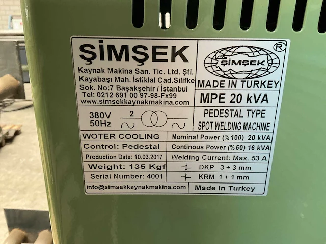 Simpel mpe 20 kva puntlasmachine - afbeelding 7 van  7
