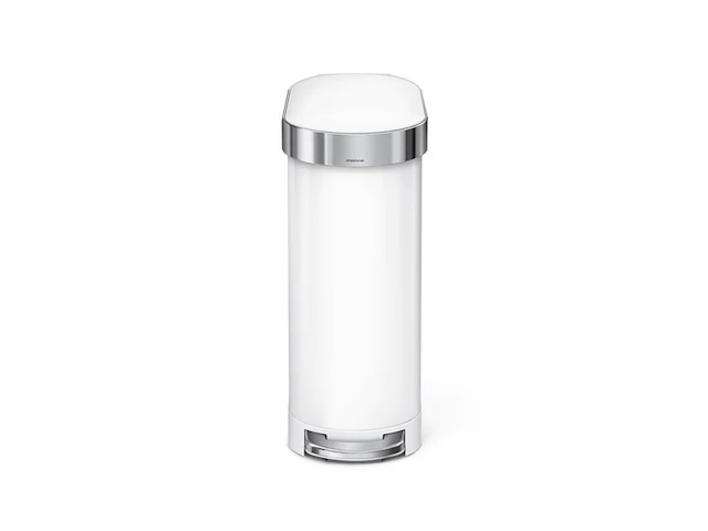Simplehuman afvalemmer slim 45 liter wit rvs - afbeelding 2 van  6