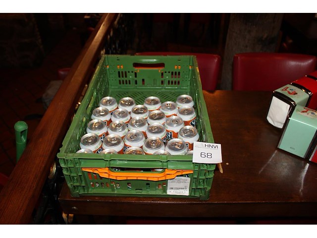 Sinas blikjes in kunststoffen krat 26 stuks. - afbeelding 1 van  2