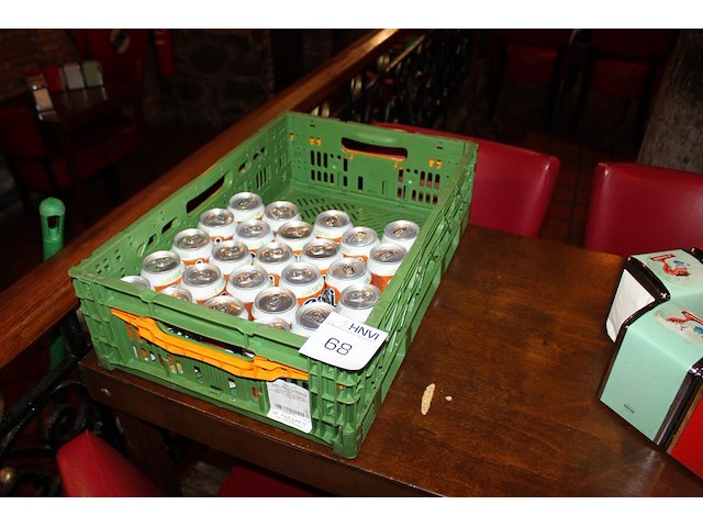 Sinas blikjes in kunststoffen krat 26 stuks. - afbeelding 2 van  2