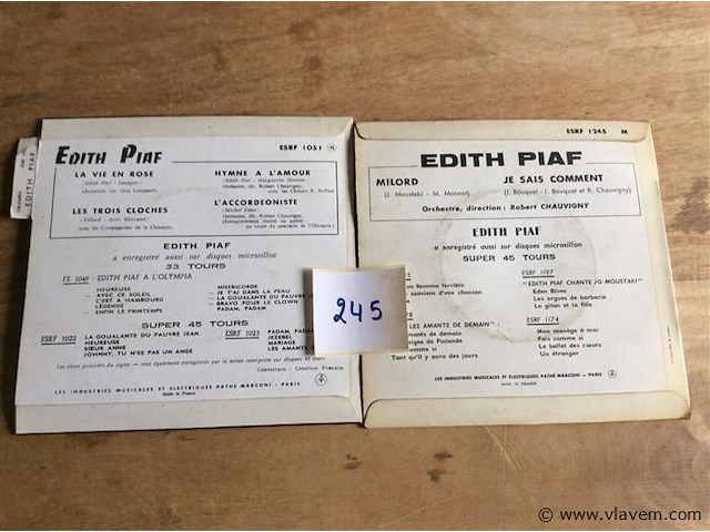 Singles edith piaf 2stuks - afbeelding 2 van  2