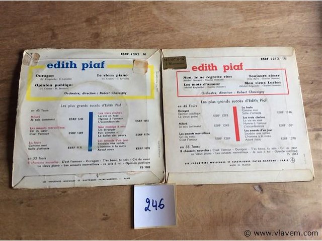 Singles edith piaf 2stuks - afbeelding 2 van  2