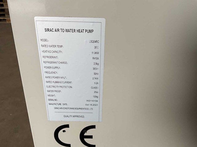 Sirac - lsq04rc - lucht-water warmtepomp buiten-unit - afbeelding 4 van  5