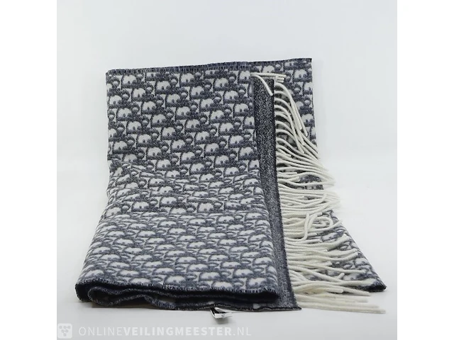 Sjaal dior, cashmere oblique fringed scarf - afbeelding 1 van  8