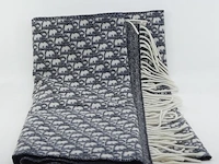 Sjaal dior, cashmere oblique fringed scarf - afbeelding 1 van  8