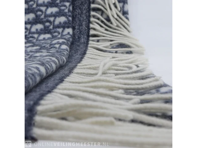 Sjaal dior, cashmere oblique fringed scarf - afbeelding 4 van  8