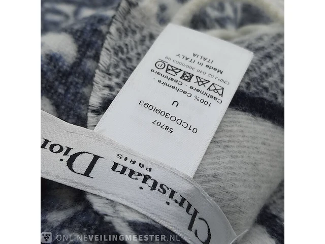 Sjaal dior, cashmere oblique fringed scarf - afbeelding 6 van  8