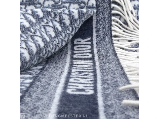Sjaal dior, cashmere oblique fringed scarf - afbeelding 8 van  8