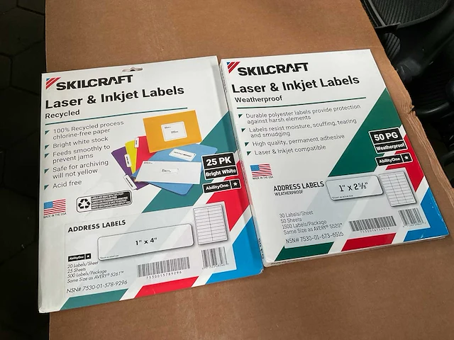 Skilcraft partij laser & inkjet labels - afbeelding 1 van  2