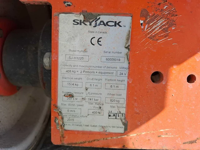 Skyjack - 2015 - sj 3220 - hoogwerker - afbeelding 11 van  14