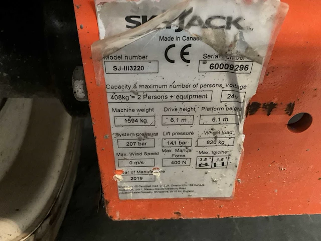 Skyjack - sjiii 3220 - hoogwerker - afbeelding 3 van  22