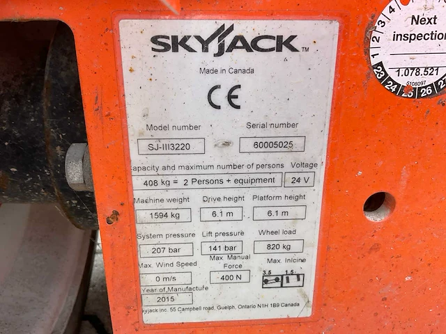 Skyjack sj iii 3220 hoogwerker - afbeelding 20 van  20