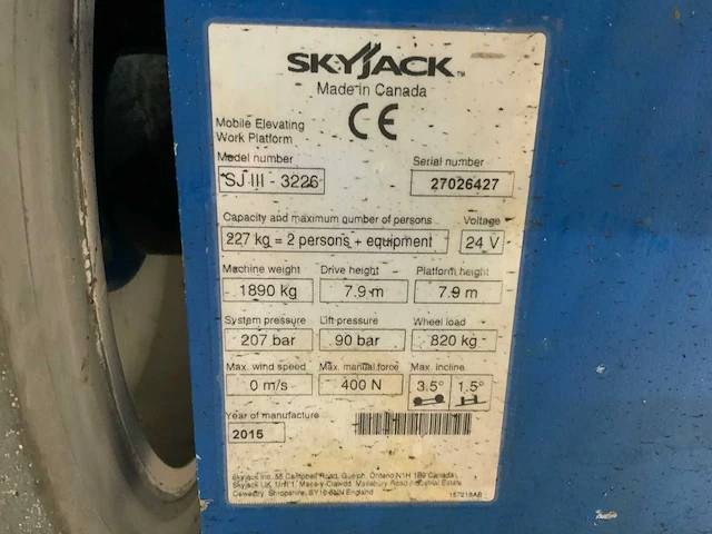 Skyjack sjiii3226 - hoogwerker, werkhoogte 9,9m, 277 uur - afbeelding 23 van  24