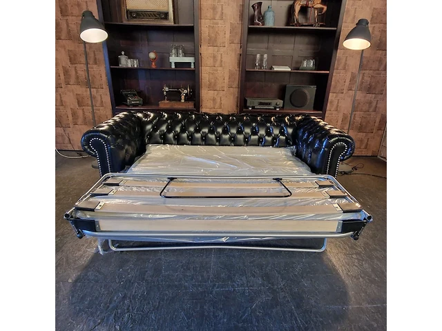 Slaapbank chesterfield, brighton, zwart - afbeelding 12 van  12