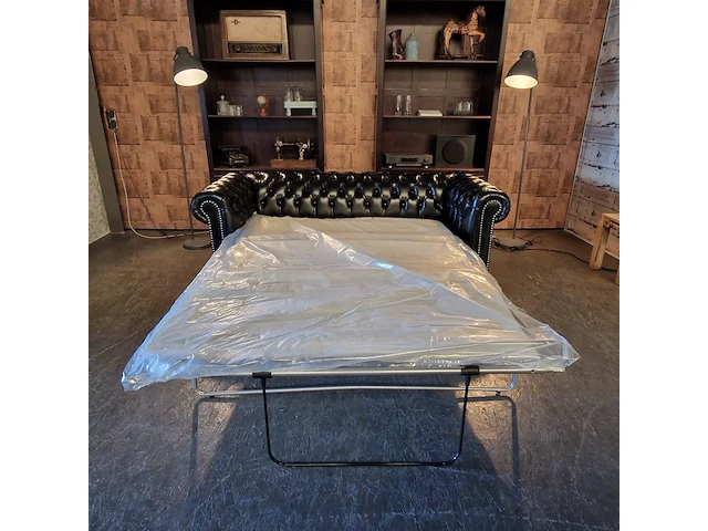 Slaapbank chesterfield, brighton, zwart - afbeelding 4 van  12