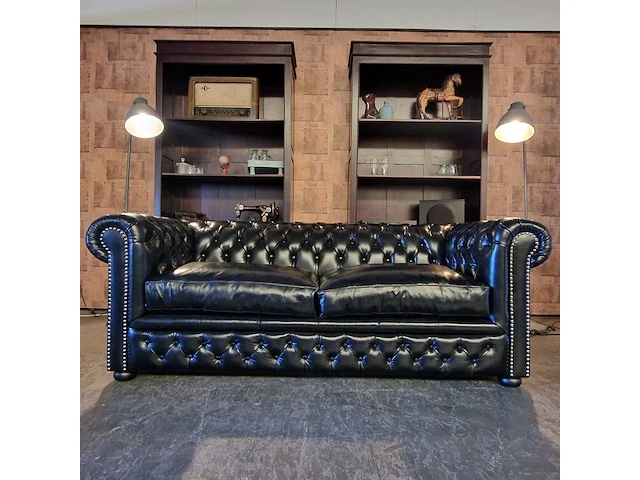 Slaapbank chesterfield, brighton, zwart - afbeelding 5 van  12