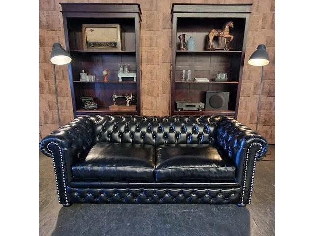 Slaapbank chesterfield, brighton, zwart - afbeelding 6 van  12