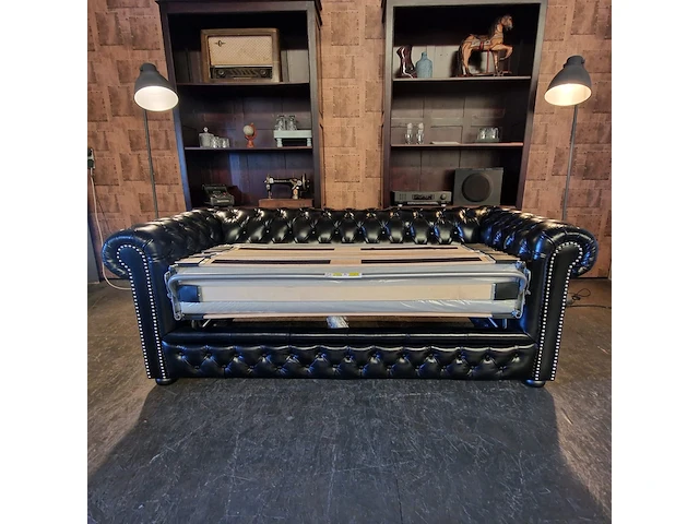 Slaapbank chesterfield, brighton, zwart - afbeelding 7 van  12