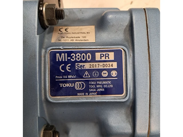 Slagmoeraanzetter 1" lucht 2100nm toku, mi-3800pr, bouwjaar 2019 - afbeelding 5 van  5